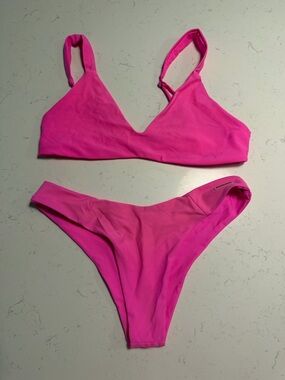Blackbough Women's Hot Pink Bikini Set - Branded Swim Top & Bottom